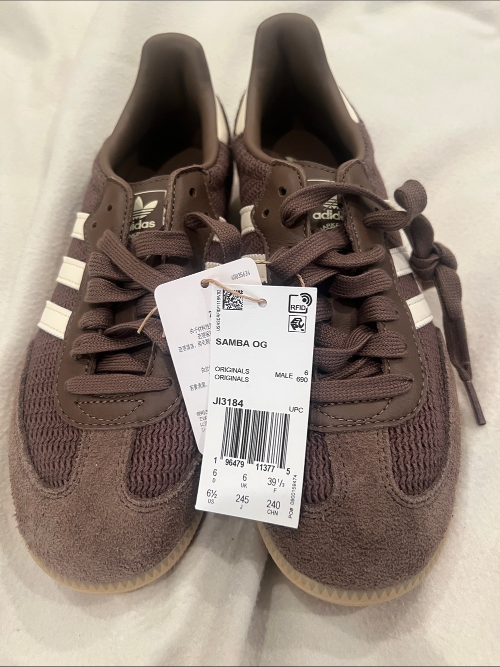 adidas Samba OG Men's Sneakers in Dark Brown with White Stripes